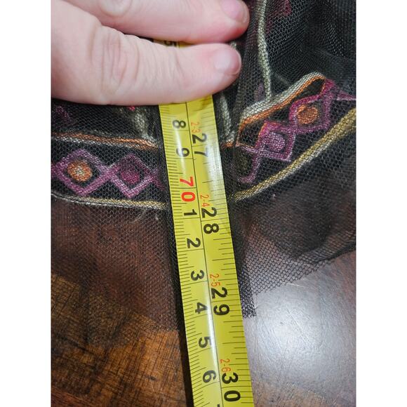 Mlle Gabrielle Floral Embroidered Tulle Sheer Mesh Balletcore Skirt Size XL - Picture 9 of 9